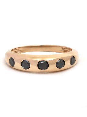 Black Diamond 14K (18K Custom) Rose Gold Band Ring